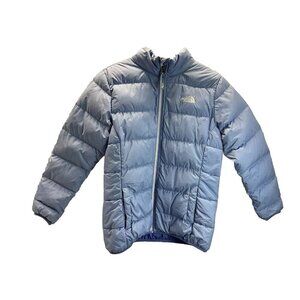 North Face‎ Girls XL Size 18 Blue Puffer Down Jacket Coat Full Zip lightweight